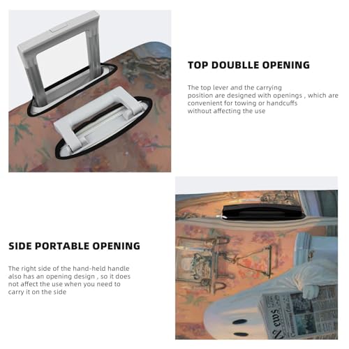 Bathroom Ghost Reading Newspape Elastic Travel Luggage Covers Dustproof Scratch-Resistant Suitcase Protector Fit 22-24 Inch3