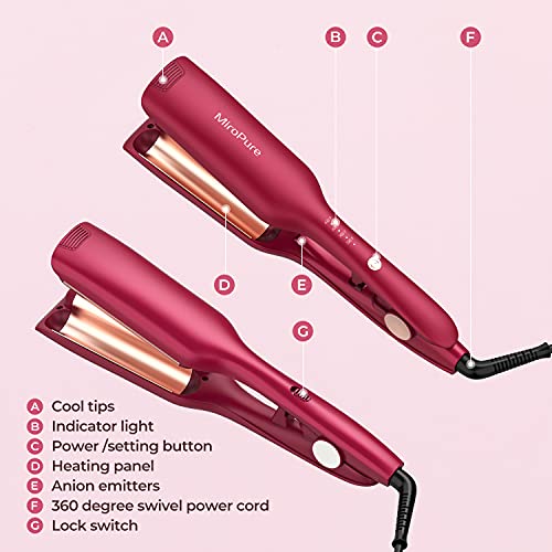 Hair Waver Iron Beach Waver Wand Hair Crimper Hair Waver Barrel Curling Iron 1 Inch Ptc Heater Auto Shut-Off Adjustable Easy Shap Long Lasting Heat 320℉ - 430 ℉ Dual Voltage #TOP3
