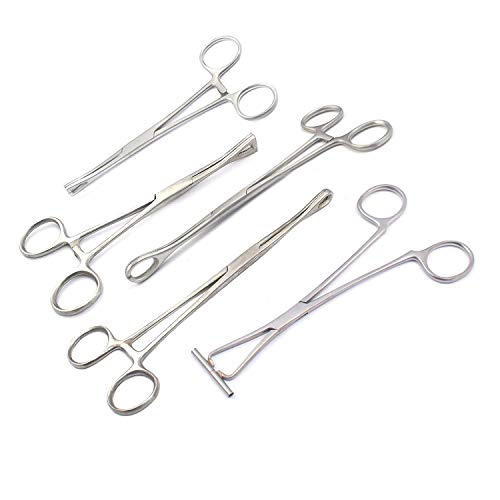 5 Pieces Body Piercing Instruments Kit Tools Penington Forceps DDP