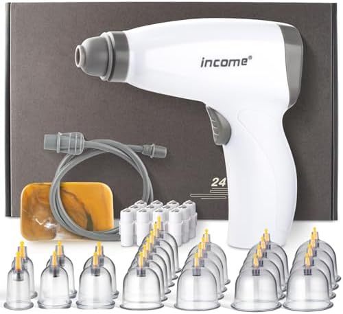 Scienlodic 24Pcs Cupping Set,Electric Cupping Therapy Set With Pump,Rechargeable Vacuum Adjustable Suction Kit Gua Sha One-Key Start, Body Beauty Massage Pain Relif For Back Body Use