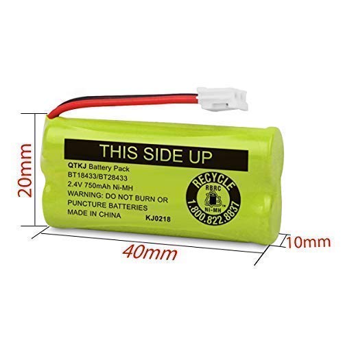 QTKJ BT184342 BT18433 BT284342 BT28433 BT-1011 BT-1018 BT-1022 Cordless Phone Battery for Vtech CS6209 CS6219 CS6229 DS6322 DS6151 DS6101 AT&T CL80100 CL80109 Uniden DCX400 BT-6010 DWX337 (3-Pack)