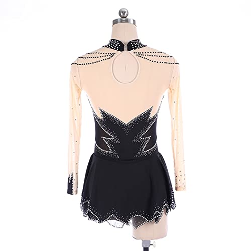 Vestidos De Patinação Artística, Macacão De Ginástica De Manga Longa Com Strass Brilhante Gola Alta