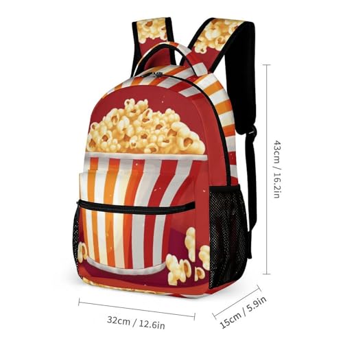 Cartoon Popcorn Backpack for Travel, Ultra Durable Small Bookbag Lightweight Daypack for Women Men2