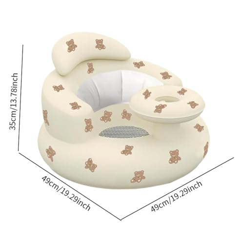 Image of Mammoth Inflatable Baby Seat Sofa Chair for Sitting Support, Infant Floor Seat with Tray & Built-in Air Pump, Soft PVC Baby Feeding Chair for 3-36 Months, Portable Baby Booster Seat