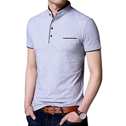 Image of Pixie Fashion Polycotton Mandarin Collar Half Sleeves Men's T-Shirts Combo (Pack of 3)