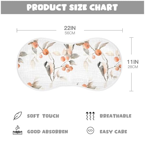 xigua Bird Baby Burp Cloths for Newborn Boys and Girls 2 Pack, Soft & Absorbent Cotton Baby Burp Cloth, Baby Washcloths, Newborn Towel, Burp Rags4