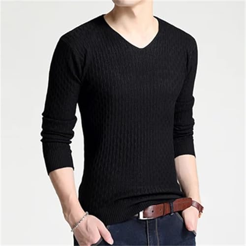 Slim Fit Wool Sweater for Men Long Sleeves Knit Pullover V Neck Lightweight Soft Jumper Top 6