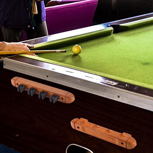 Deevoka Pool Cue Rack Claw, Wall Rack With 4 Cue Clips, Solid Wood Cue Clips Stand, Storage Billiard Cue Rest, 4 Pool Billiard Rods Holder For Clubs, Yellow #TOP3