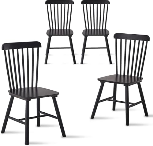 Aimerive Black Solid Wood Windsor Chairs