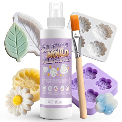 HONTAOK Spray de Silicona, Spray Desmoldeante, Silicona en Spray, Fácil Desmoldeo, Prolonga la Vida del Molde, Adecuado para Materiales como Velas, Yeso Resina Epoxi, 150ml