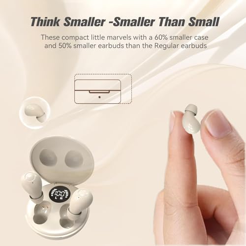 Xmenha Small Mini Invisible Earbuds Wireless Bluetooth For Small Ears Low Profile Tiny Discreet Hidden Sleeping Earbuds For Work Sleep Ear Buds Invisible Headphones Buds Skin Tone