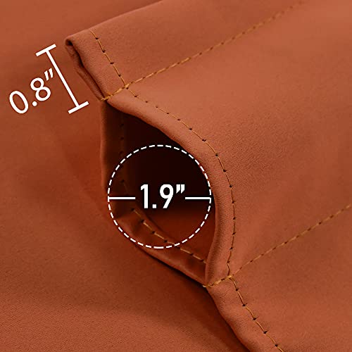 Decovsun Burnt Orange Valance - Rust Valance For Windows 72X18 Inch Solid Blackout Rod Pocket Kitchen Short Curtain Toppers Valance For Bathroom Living Room, Terracotta #TOP3