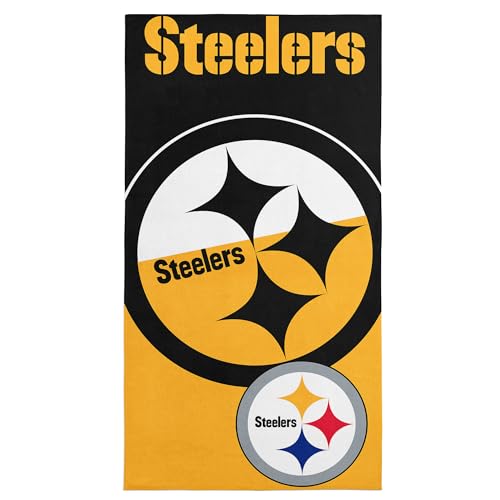 Image of Northwest NFL Pittsburgh Steelers Microfiber Beach Towel, 30 x 60 Inches - Quick Dry, Sand Resistant, Lightweight, Highly Absorbent, Incisor Design