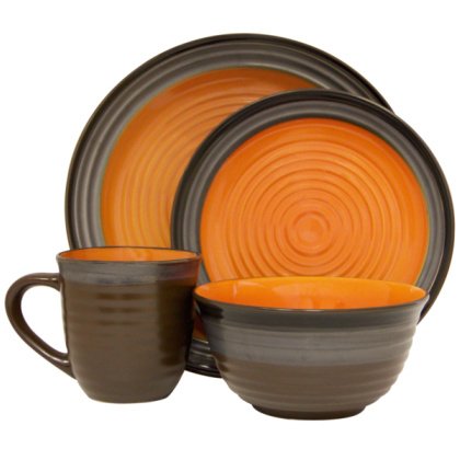 American AtelierHudson Orange 16-Piece Dinnerware Set