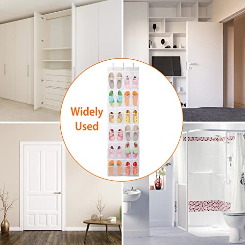 Imountek Over The Door Shoes Rack 24-Pocket Crystal Clear Organizer 6-Layer Hanging Storage Shelf For Shoes Slippers Small Toys Closet Cabinet Space Saver #TOP6