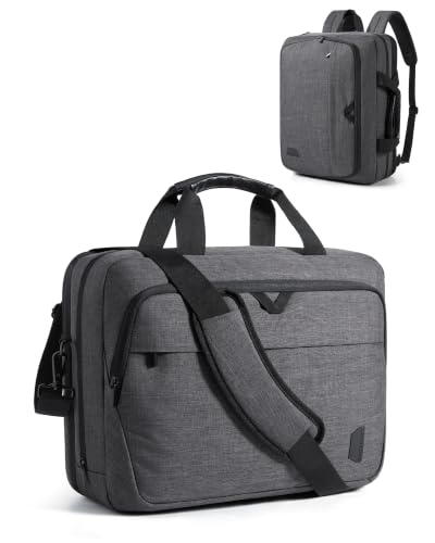 Image of BAGSMART 3 In 1 Laptop Bag for Men Expandable Computer Bag 17.3 Inch, Gray | Messenger Bag Briefcase Work Bag Business Travel Office