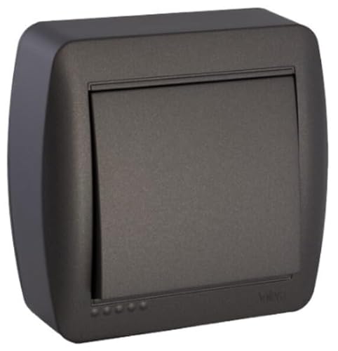 Conmutador de superficie grafito, serie mural, sistema de activación rápida, ideal para controlar luces y electrodomésticos.