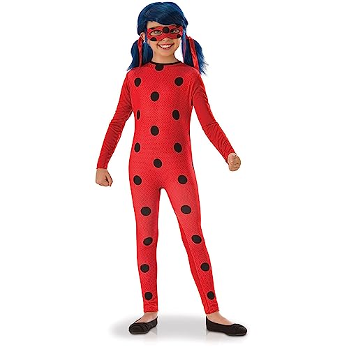 RUBIE'S Miraculous Officiel - Déguisement Entrée de Gamme LADYBUG pour Enfants - Taille 5-6 ans - Costume avec Combinaison et Masque - pour,