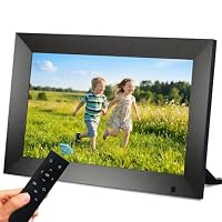 Digital Photo Frame,10.1 Inch Digital Portrait Holder 1280 * 800 HD IPS Display, Digital Photo Frame with Music/Video/Calendar/Alarm Clock (Remote Control/Black/Non-WiFi)