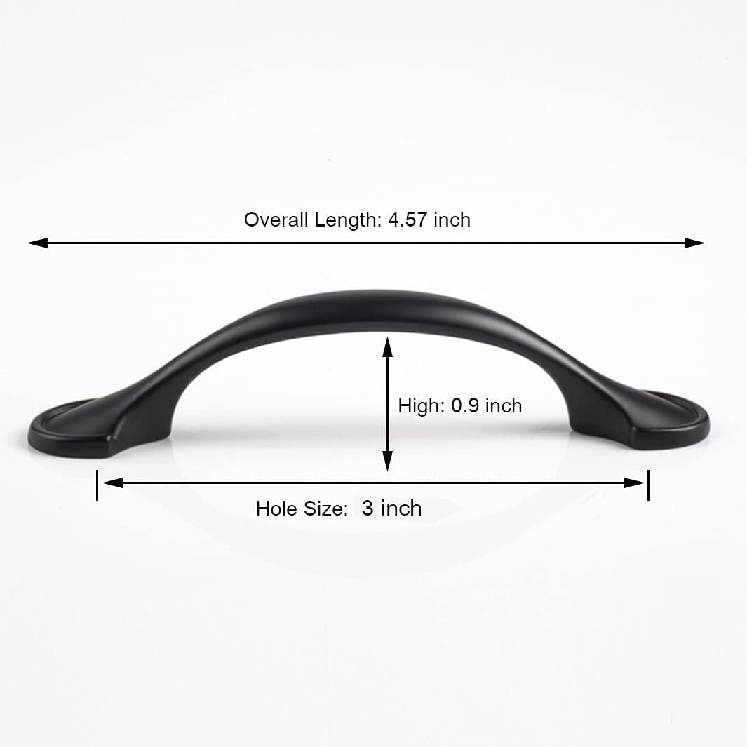 30 Pack 3 Inch (76mm) Hole Center Cabinet Handles Matte Black Cabinet Pulls, Kitchen Cabinet Handles Stainless Steel Black Kitchen Handles for Cabinets and Drawers