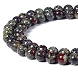 BEADNOVA 6mm Natural Dragon Blood Jasper Gemstone Round Loose Beads for Jewelry Making (63-65pcs)