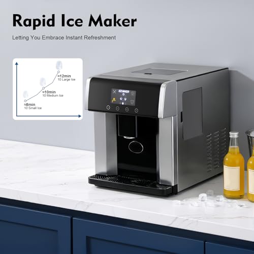 Fabricadora de hielo y dispensador compacto 2 en 1 miniatura 4