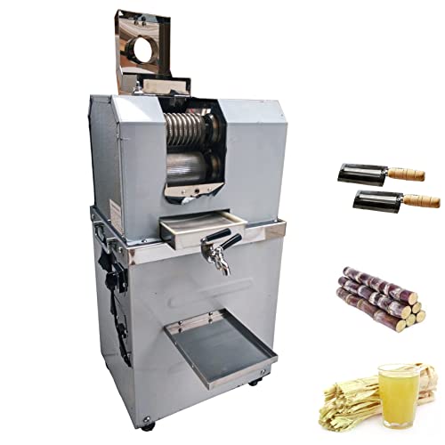 INTSUPERMAI Sugar Cane Press Juicer Machine Electric Sugar Cane Juicer Extractor Machine 110V with 4 Rollers and 4 Casters for Sugarcane Sweet Sorghum Extractor Pressing