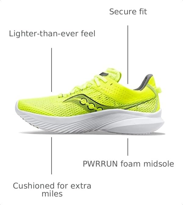 Image of Saucony Womens Kinvara 14 Running Sneakers Shoes - Black