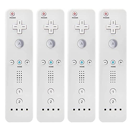Wii Controller 4 Pack,BUERTT Wii Remote Controller for Wii U and Wii Console,Replacement for Nintendo Wii Controller,White