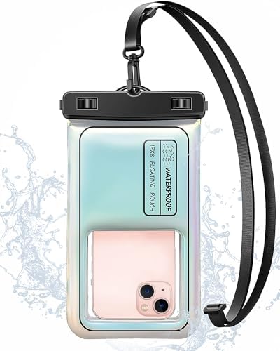 Waterproof Phone Pouch Floating, IPX8 Waterproof Phone Case for iPhone 16 15 14 13 ProMax Galaxy S25 S24 S23, Up to 7.0 Inch, with Adjustable Lanyard, Travel Beach Cruise Kayak Essentials