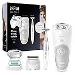 Braun Silk-épil 5 Depilatore Donna, Epilatore Viso, Alternativa All’Epilazione Laser Peli Donna, Testina Flessibile, Pelle Liscia, con Cappuccio Adatto alle Prime Epilazioni, 5-825 Bianco/Grigio