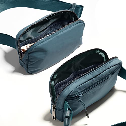 Ododos Unisex Mini Belt Bag With Adjustable Strap Small Waist Pouch For Workout Running Travelling Hiking, Blue #TOP3