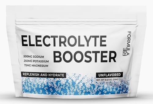 Electrolyte Booster by Formula 369 - Unflavored, 75 Servings, 500mg Sodium, 250mg Potassium, 75 mg Magnesium for Daily Hydration, Exercise, Endurance Sports.