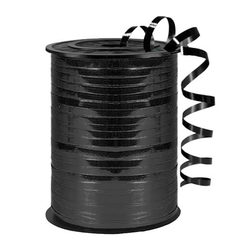 Premium Black Curling Ribbon 1/5 Wide x 500 Yards for Gift Wrapping Balloon Ribbon Balloon String for Party Birthday Wedding Decoration Art Crafts Florist Flower