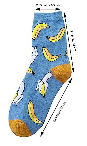 Joylife Fruit Embroidered Crew Socks Cute Pattern Quartz Sock Funny Dress Socks For Women, Ladies, Girls, 6 Pack #TOP6