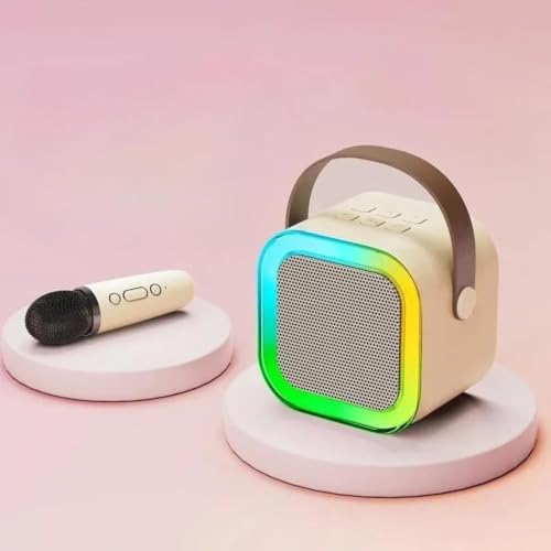 Image of Wireless Karaoke Microphone with Speaker, Portable Bluetooth Karaoke Machine for Kids, Mini Karaoke Machine, Rechargeable Mini Singing Speaker with LED Lights, Mic & Speaker Set |