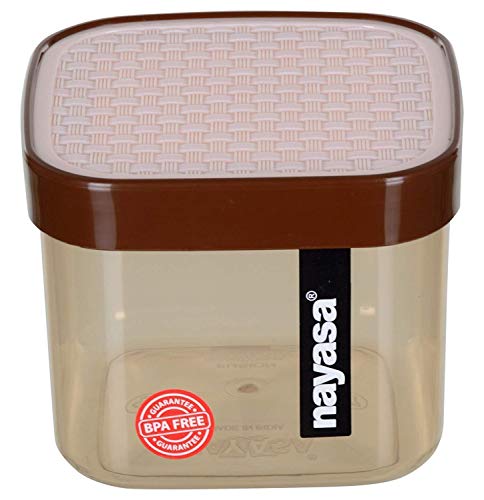 Image of Nayasa Fusion 750 ml BPA Free Food Grade Airtight Kitchen Storage Stackable Containers - Set of 6 | Brown
