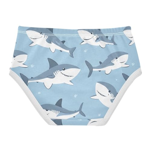 Wusikd Cartoon Sharks Girls' Underwear Cotton Cute Girls Briefs Soft Toddler Underwear 2T2