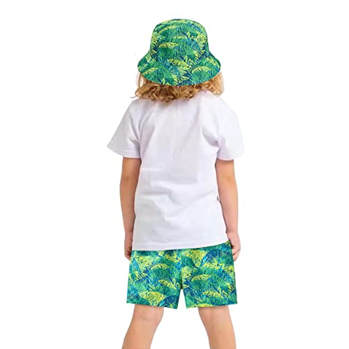 Swim Trunks 2 Set for Toddler Boys Quick Dry Lightweight Beach Shorts Boys Elastic Waist Shorts Swimsuit with Sunhat2