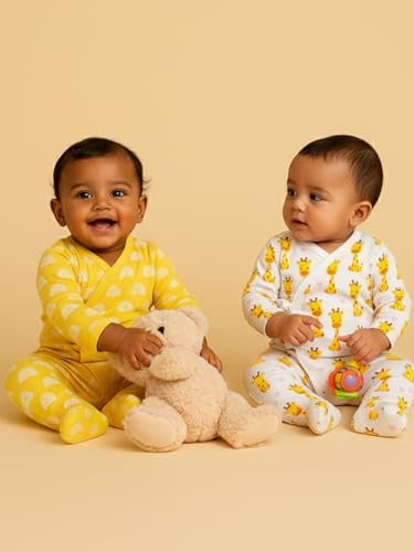 Image of The Mom Store Baby Romper Jabla Style Combo For Boys And Girls | Cotton | Soft Infant Bodysuit | Trendy Stylish Sleepwear For Newborn Baby | Printed | Unisex Comfortable Everyday Baby Wear