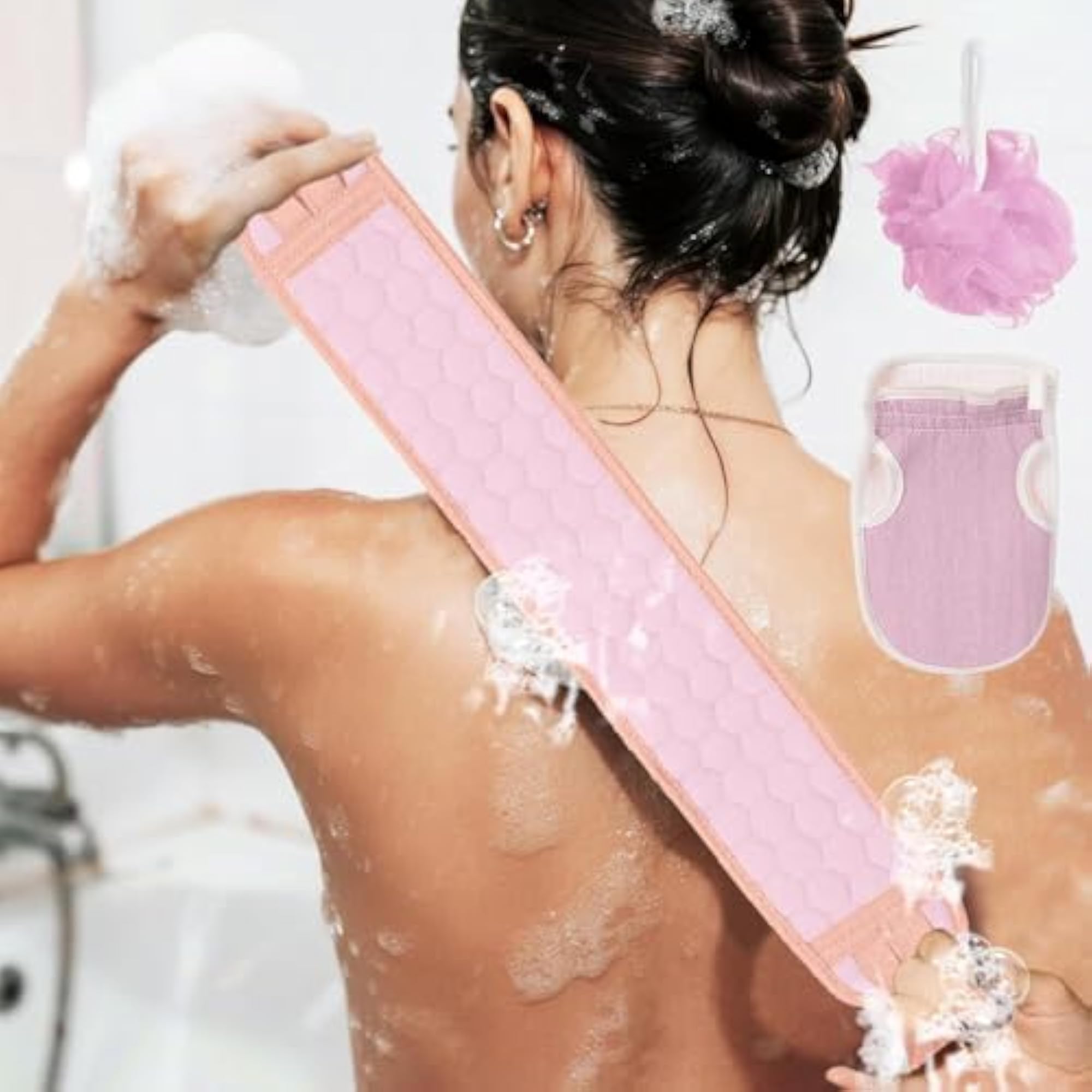 Back Bathing Exfoliating Set, 3 Pcs