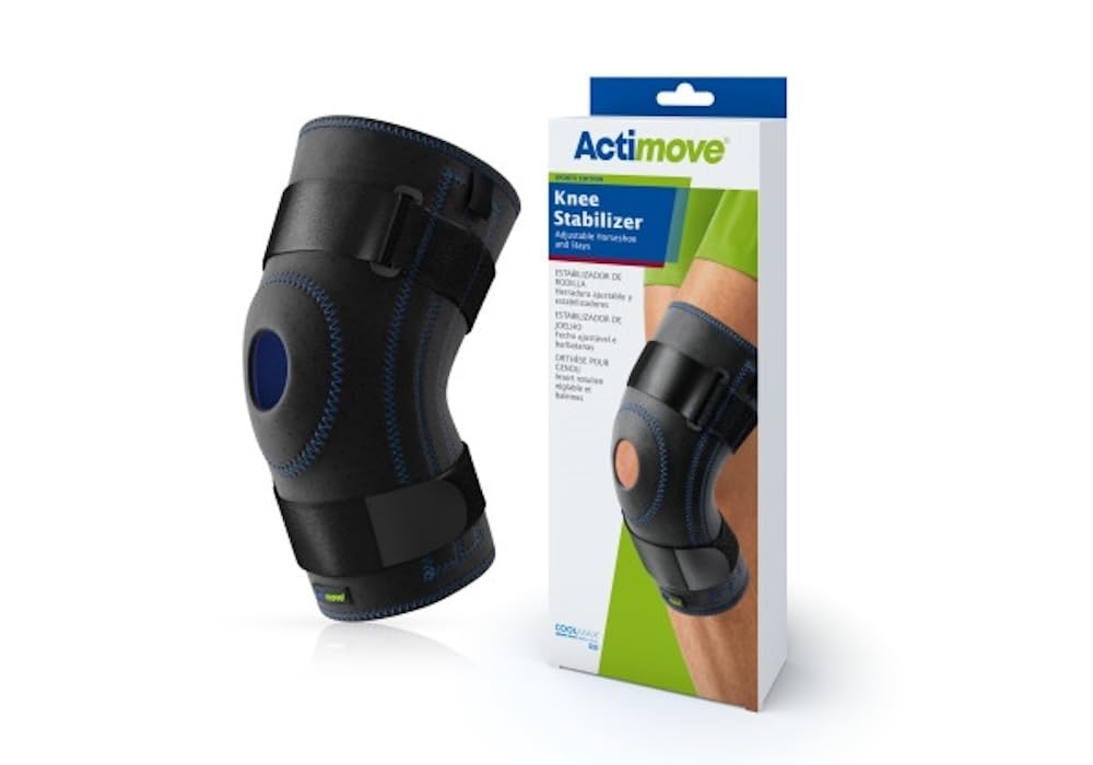Actimove Knee Stabilizer Adjustable Horseshoe & Stays Large Black