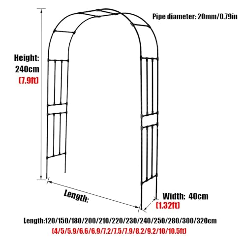 Arche de jardin pour plantes grimpantes : tuteur stable contre l'affaissement des tiges - 8