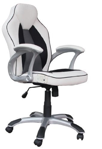 X Rocker, 287401, Executive Office Chair with Bluetooth Sound, 27.17 x 25.59 x 12.8, White/Black