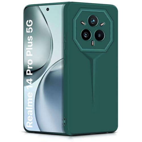 Image of WOW IMAGINE Slim Back Cover for Realme 14 Pro Plus 5G | Blade Series Ultra Thin Case with Lightweight Design | Camera Protection | Soft Matte Silicone Flexible Mobile Case - Green