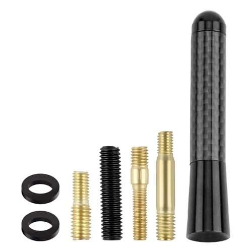 CJMUQHEHH Antenne Auto Courte Universelle 8 cm, Mini Premium, Noir, FM/AM, 2 Canaux