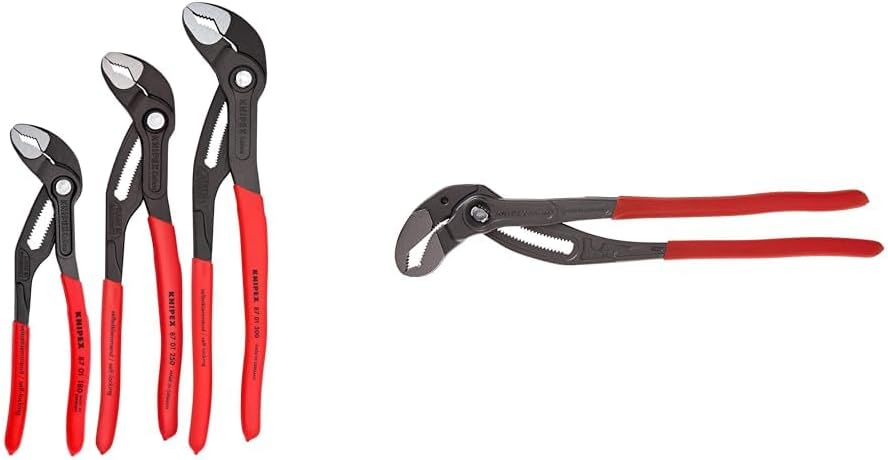KNIPEX Cobra XL 16-Inch Water Pump Pliers, 7-10-12-Inch 3 Piece Cobra Pliers Set
