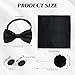 Black Bow Ties for Men, Adjustable Pre-Tied Bowties Pocket Square Cufflinks Set, Soft and Comfortable, Fashionable and Versatile, for Weddings, Parties, Dances, Graduation Ceremonies, Etc.