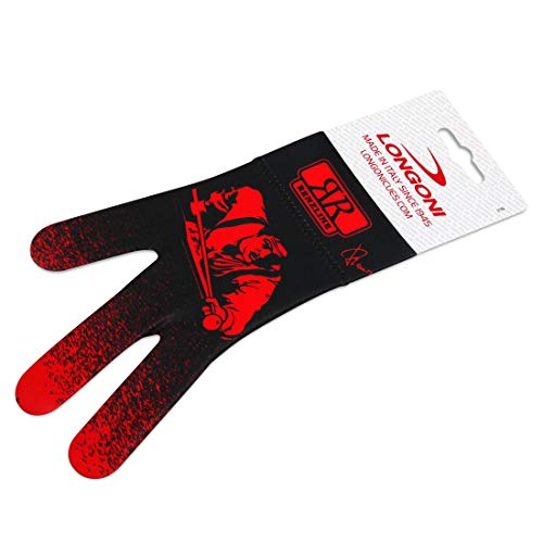 Renzline Pool CUE Glove Billiard Player - Red/Black - for Left Hand - One Size fits All