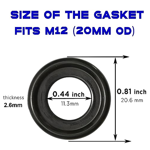 Image of 15 PCS Rubber Drain Plug Gasket, Fits M12 (20Mm Od) Oil Drain Plug Washer, Drain Plug Seal Gasket Compatible with Select Models, Sealing Ring by KeeRoarin